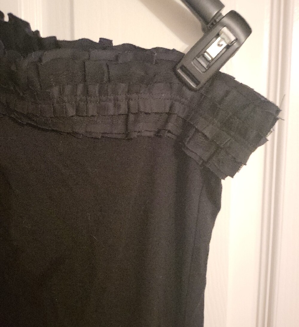 BCBGMaxAzria Black One-Shoulder Ruffle Top - Picture 3 of 3